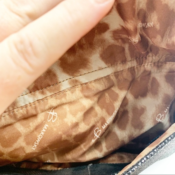 B. Makowsky silver Shimmer Bag Black Chain Strap - Picture 9 of 12